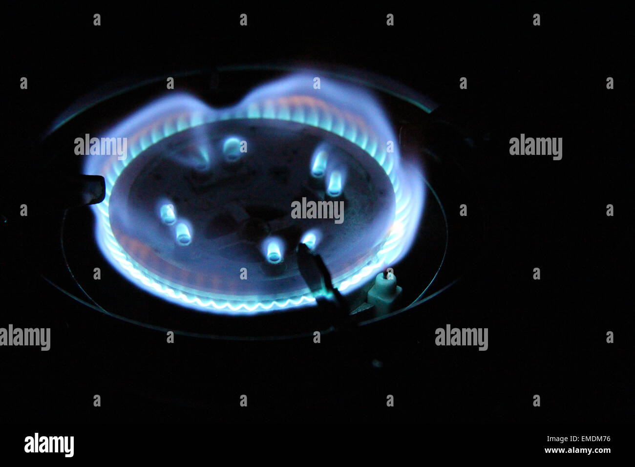 Portable camping stove flame Stock Photo Alamy