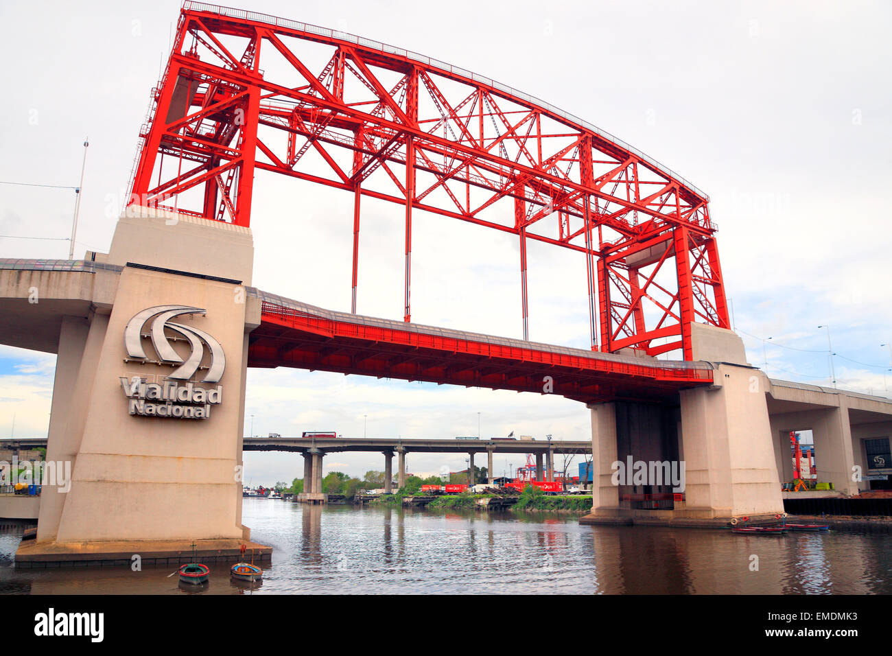 Nicolas Avellaneda bridge, at "La vuelta de Rocha". La Boca, Buenos Aires, Argentina Stock Photo