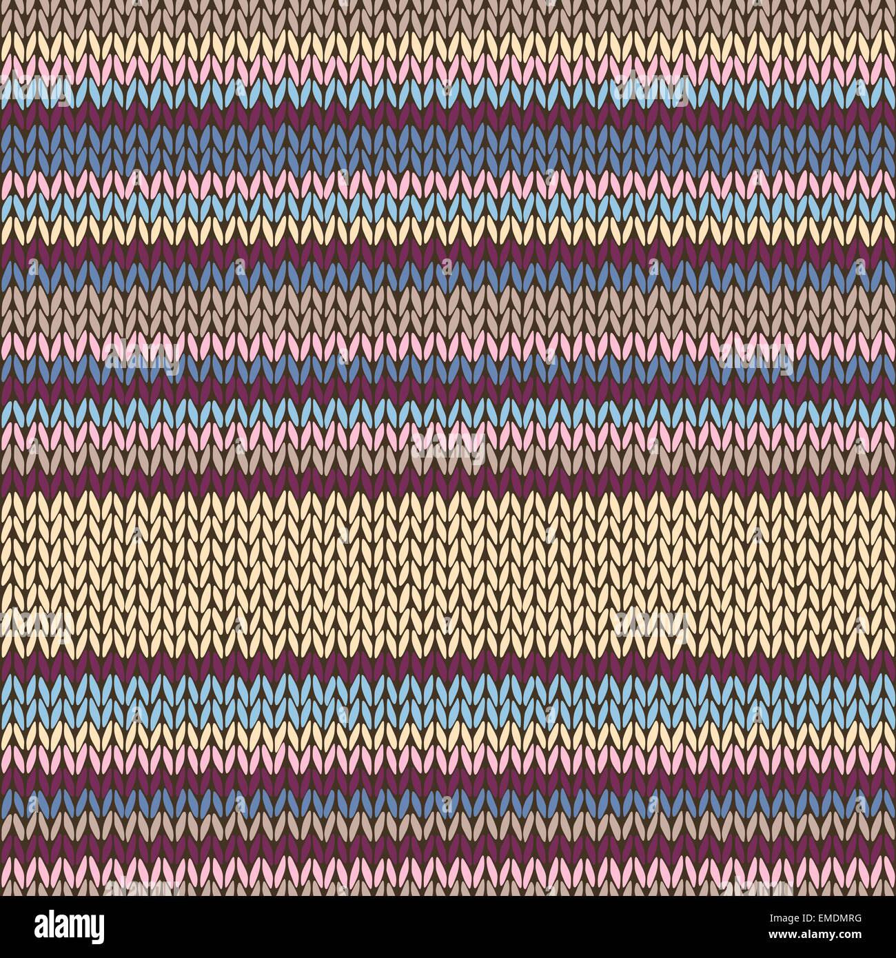 Seamless Color Striped Knitted Pattern Stock Vector