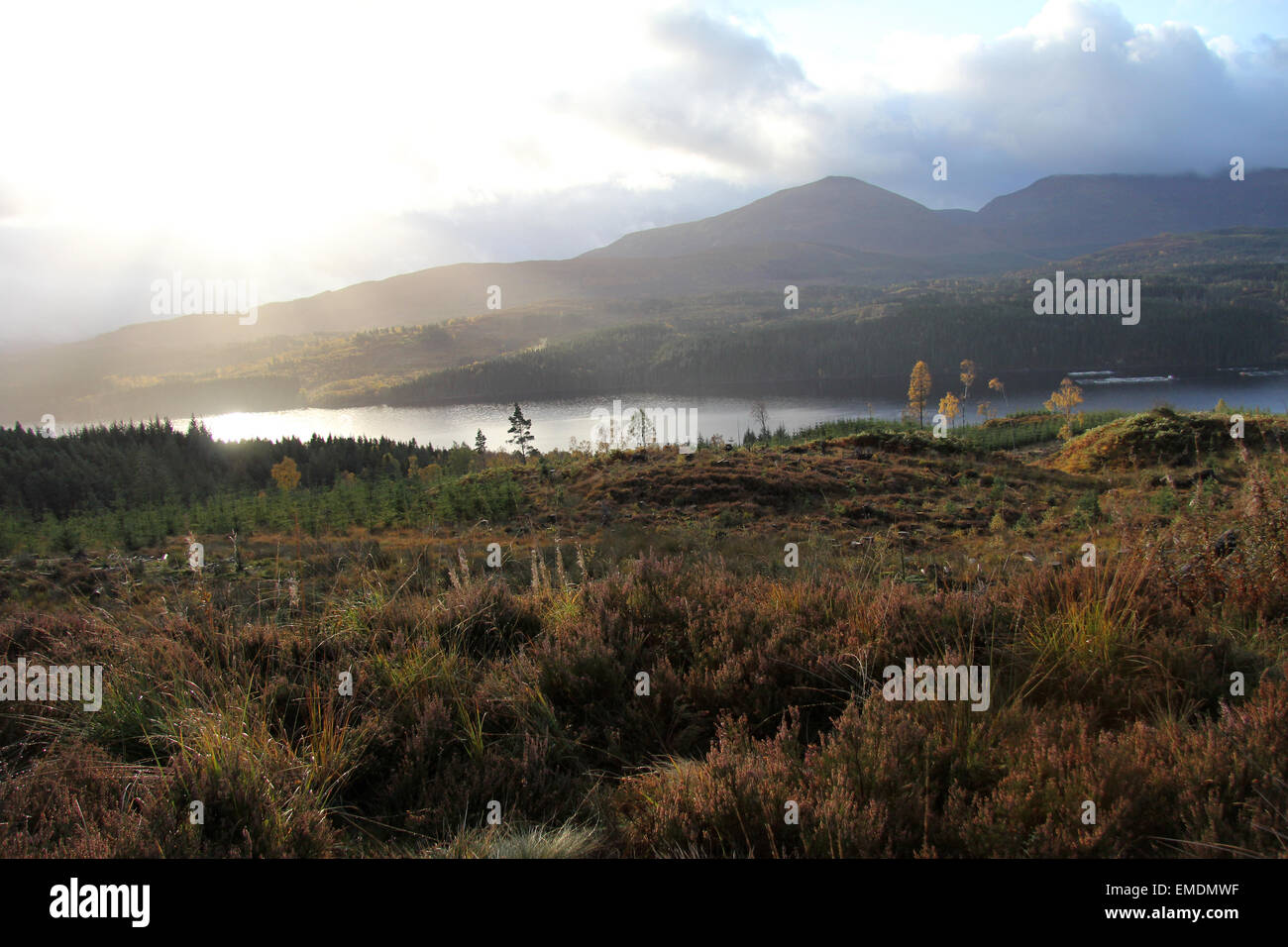 Scotland lake with mountains Stock Photo Alamy