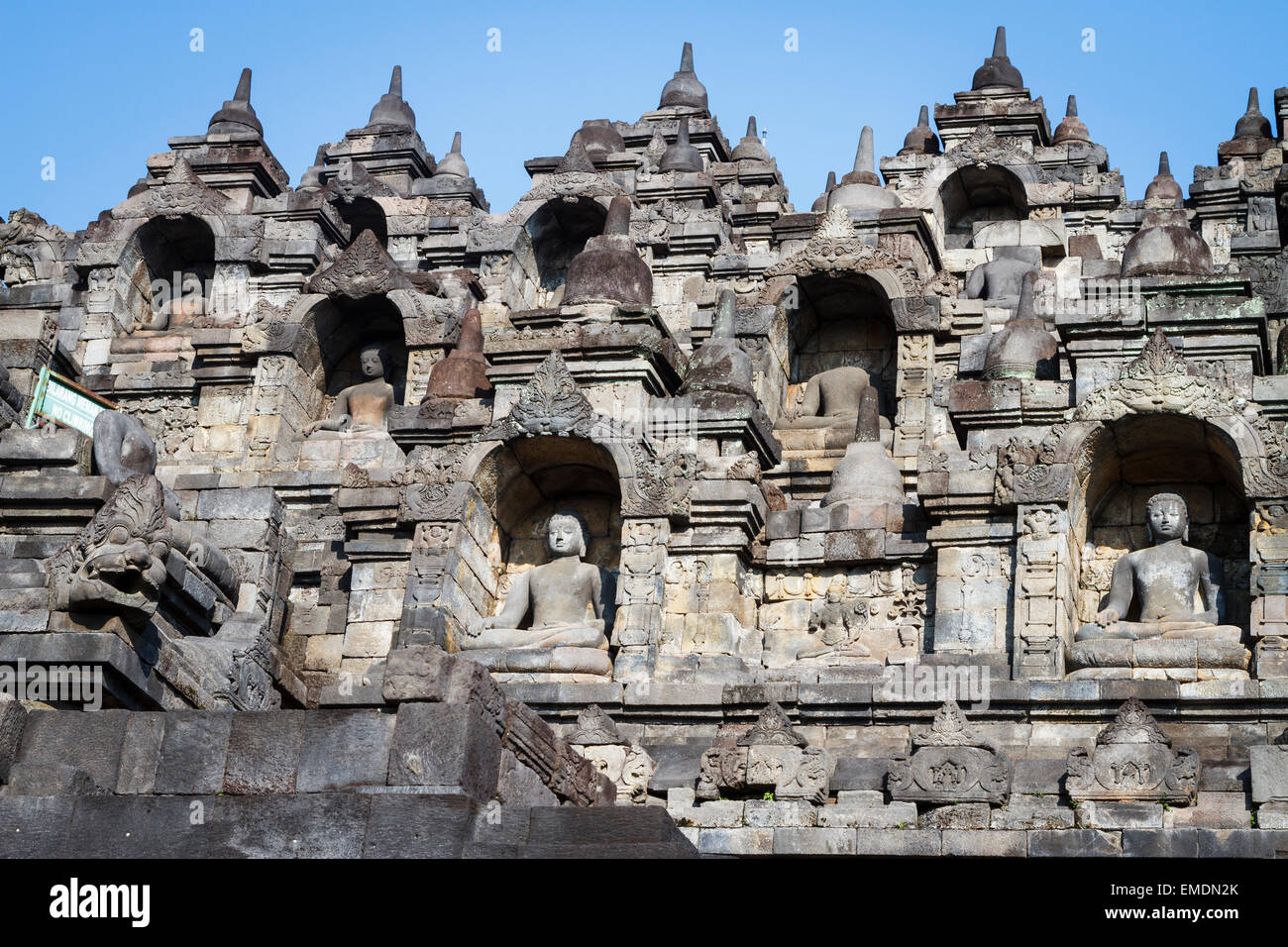 Borobudur buddhist temple. Magelang, Java. Indonesia, Asia. Stock Photo