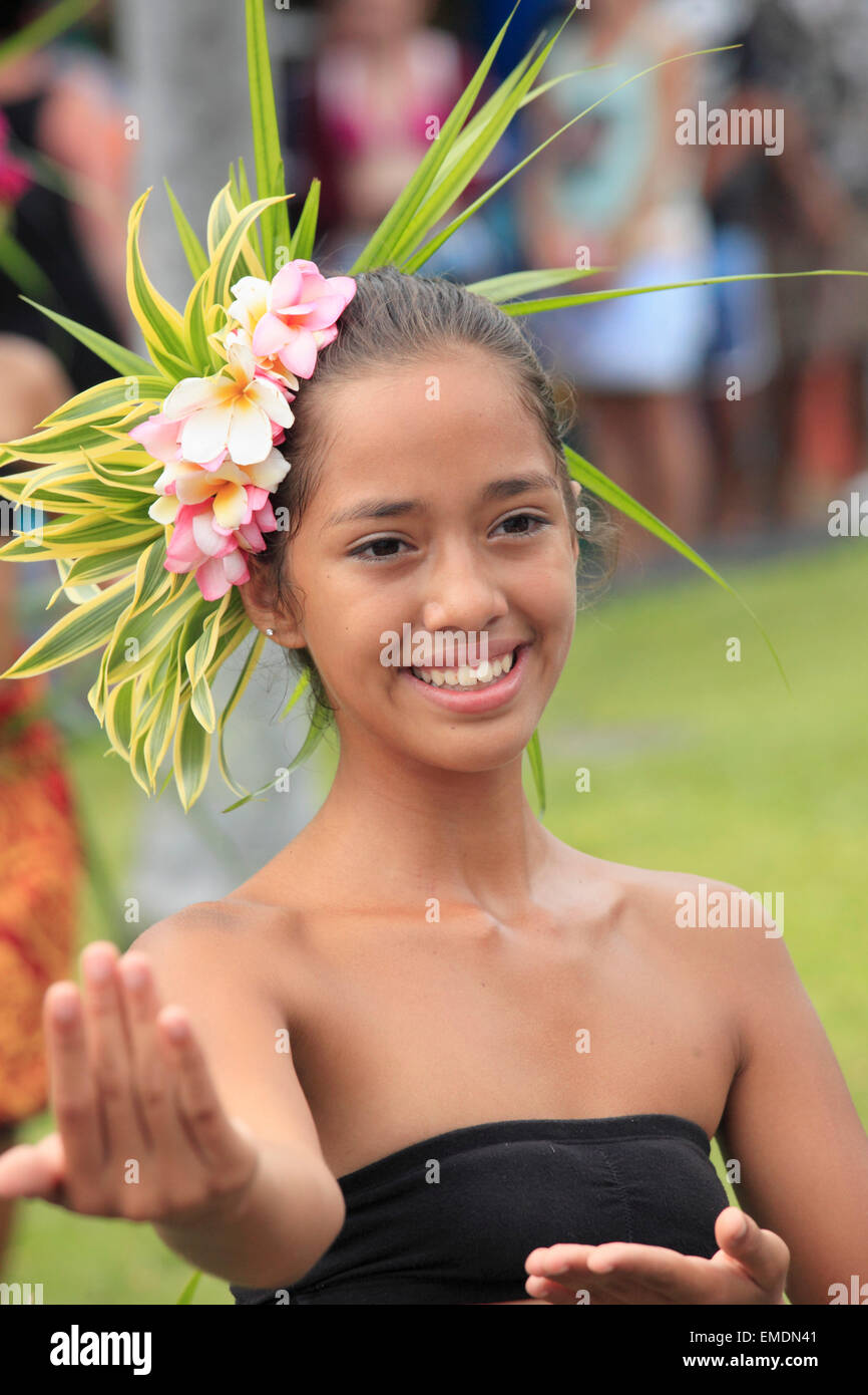 Hawaii, Big Island, KailuaKona, young woman, portrait Stock Photo Alamy