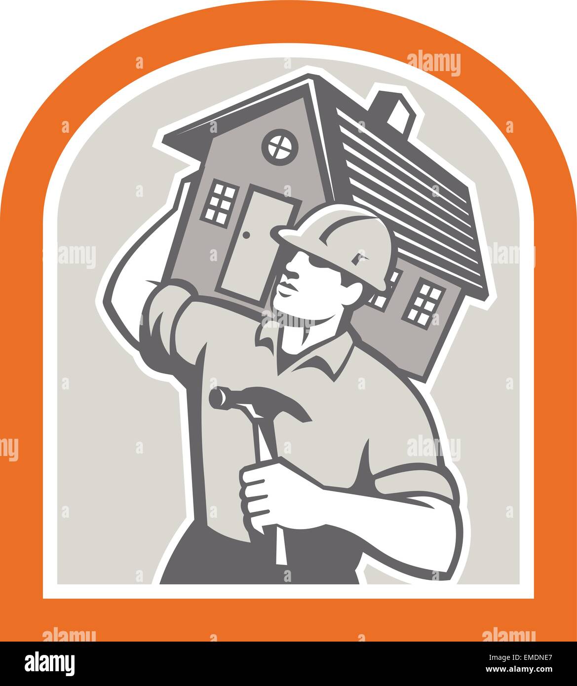 Carpenter Builder Carrying House Retro Stock Vector Image & Art - Alamy