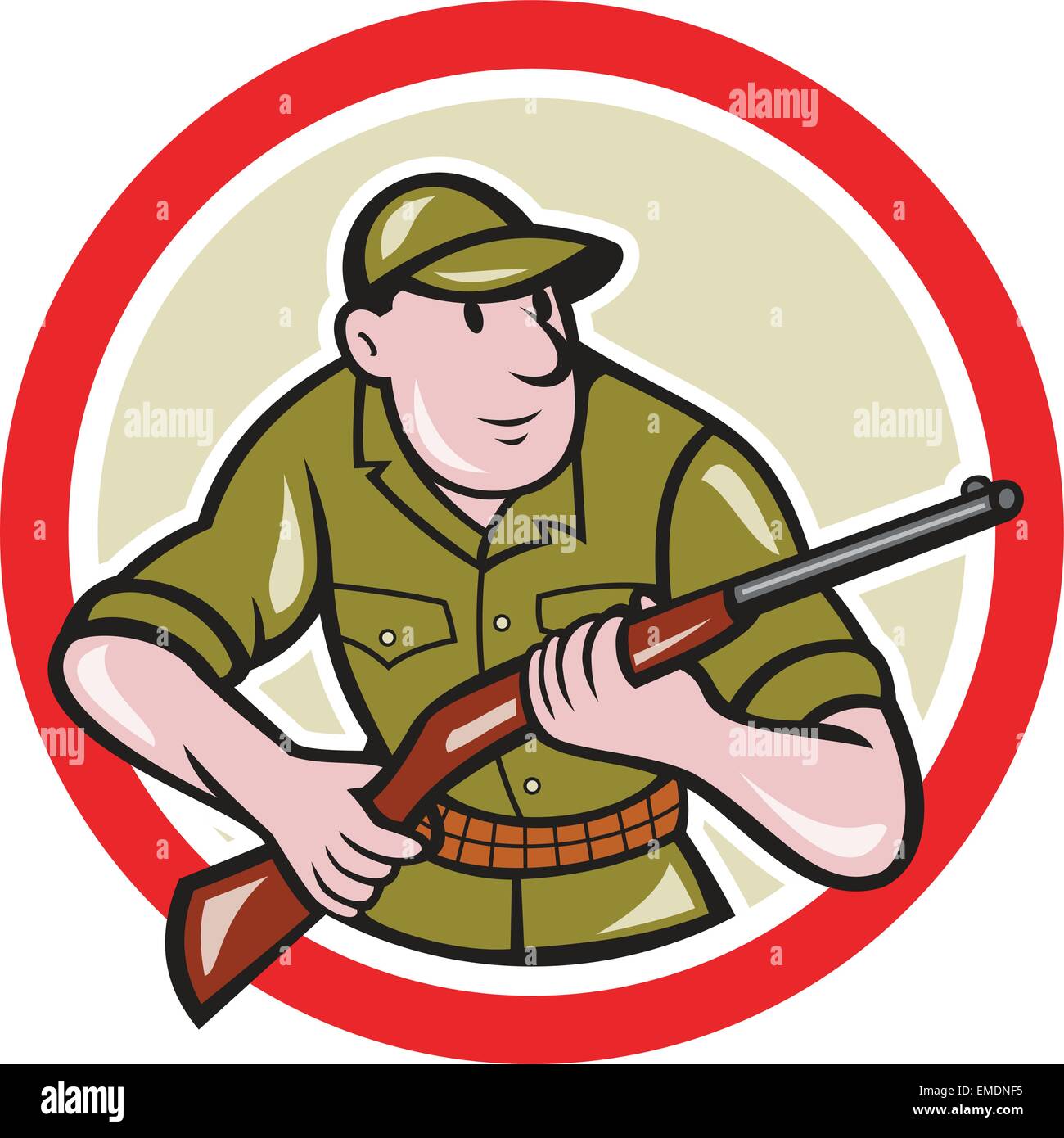 Hunter Carrying Rifle Circle Cartoon Stock Vector Image & Art - Alamy