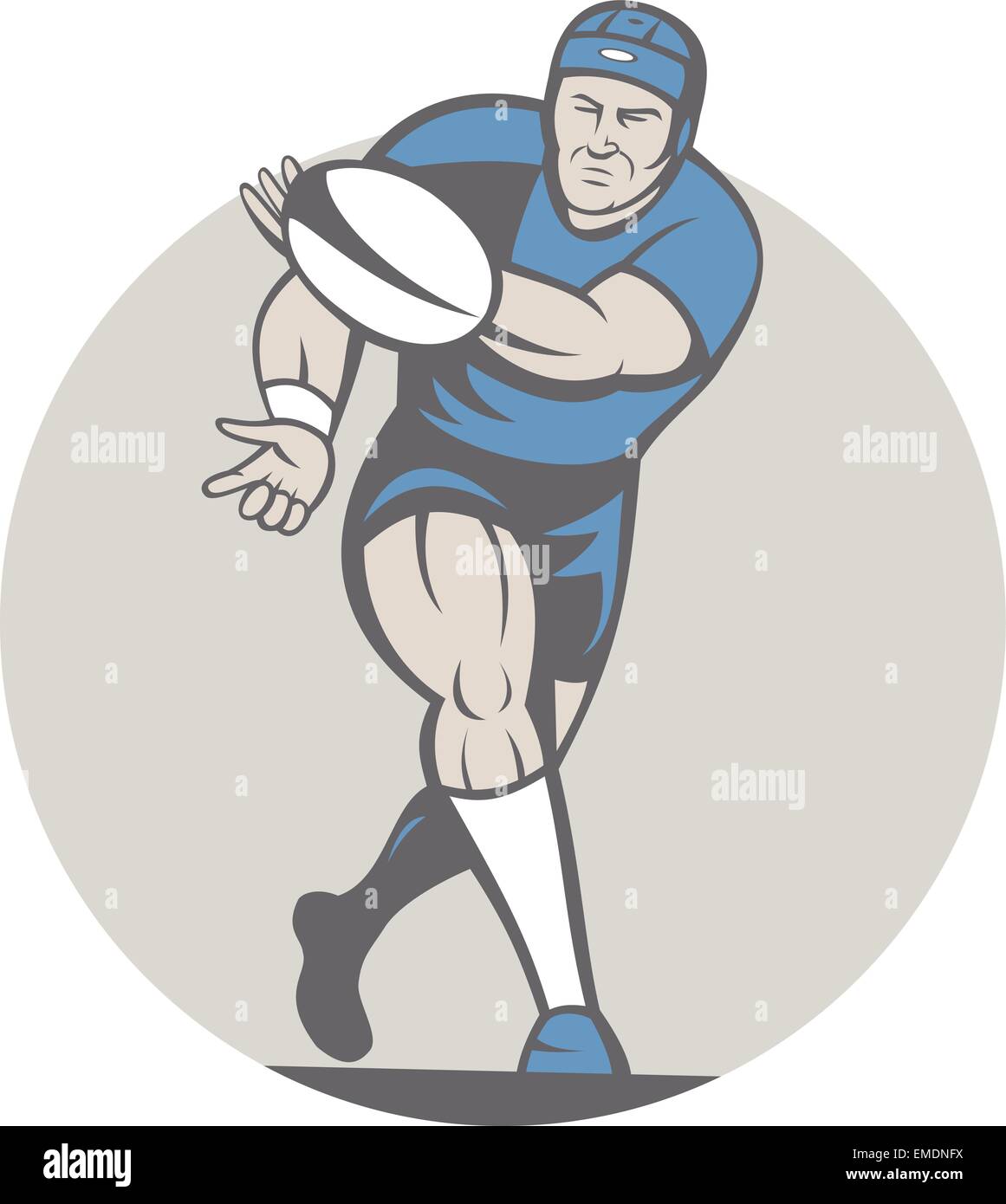 Rugby player running ball cartoon hires stock photography and images