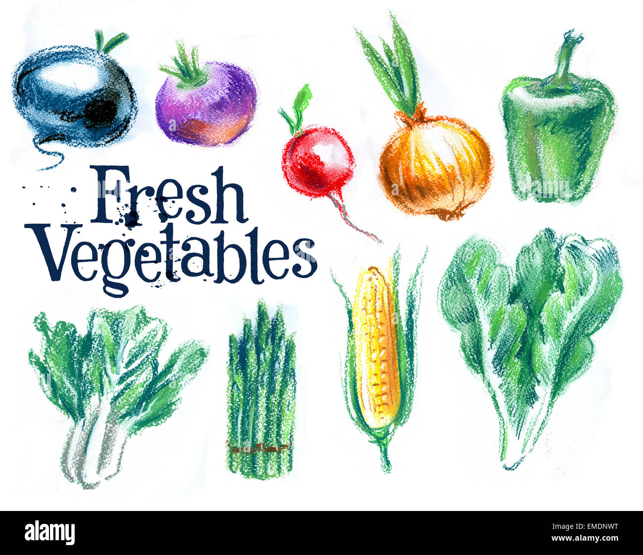 farming. fresh vegetables on white background Stock Photo