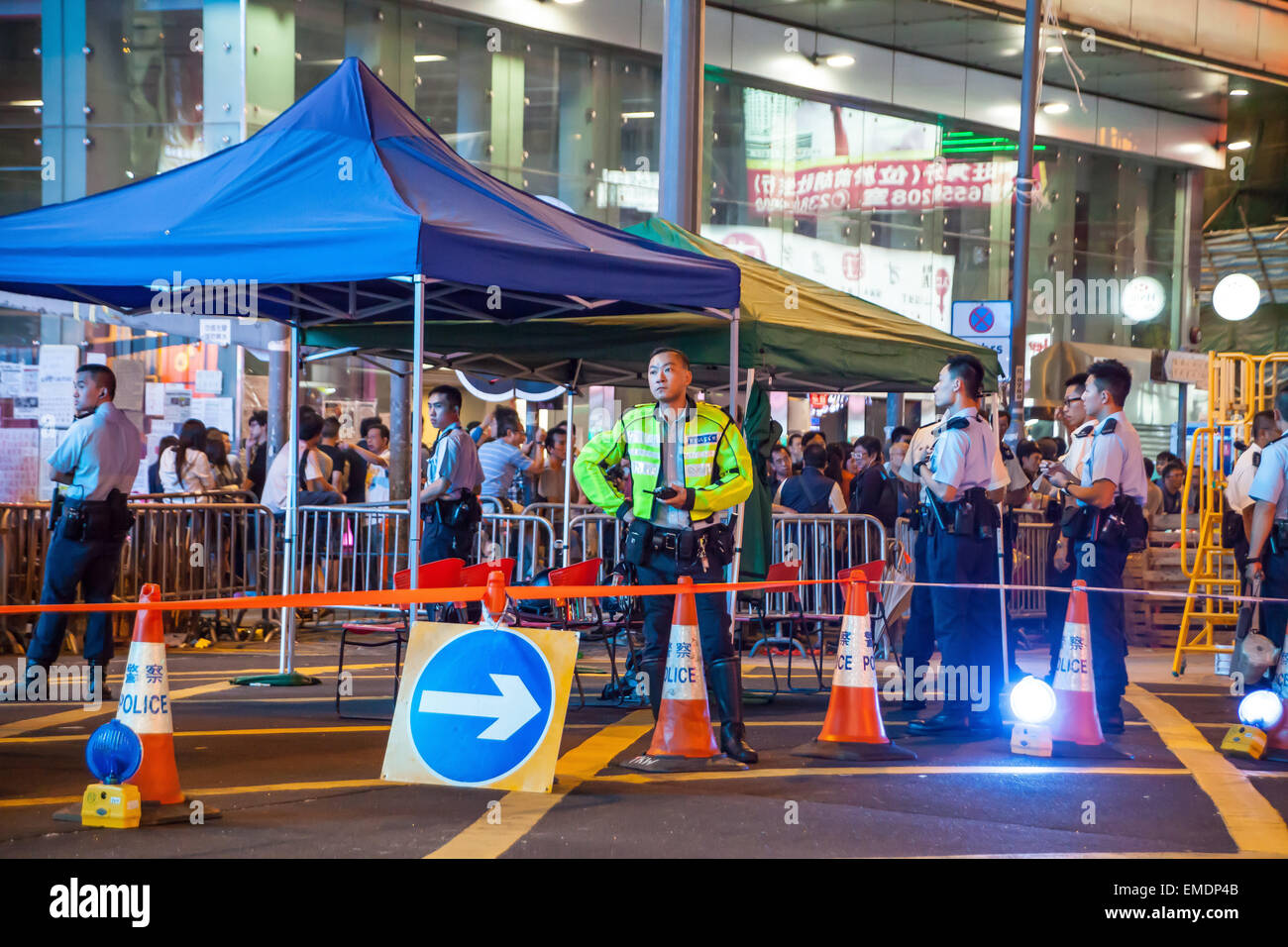 HONG KONG, OCT 30: Umbrella Revolution in Mongkok on 30 October 2014. Stock Photo