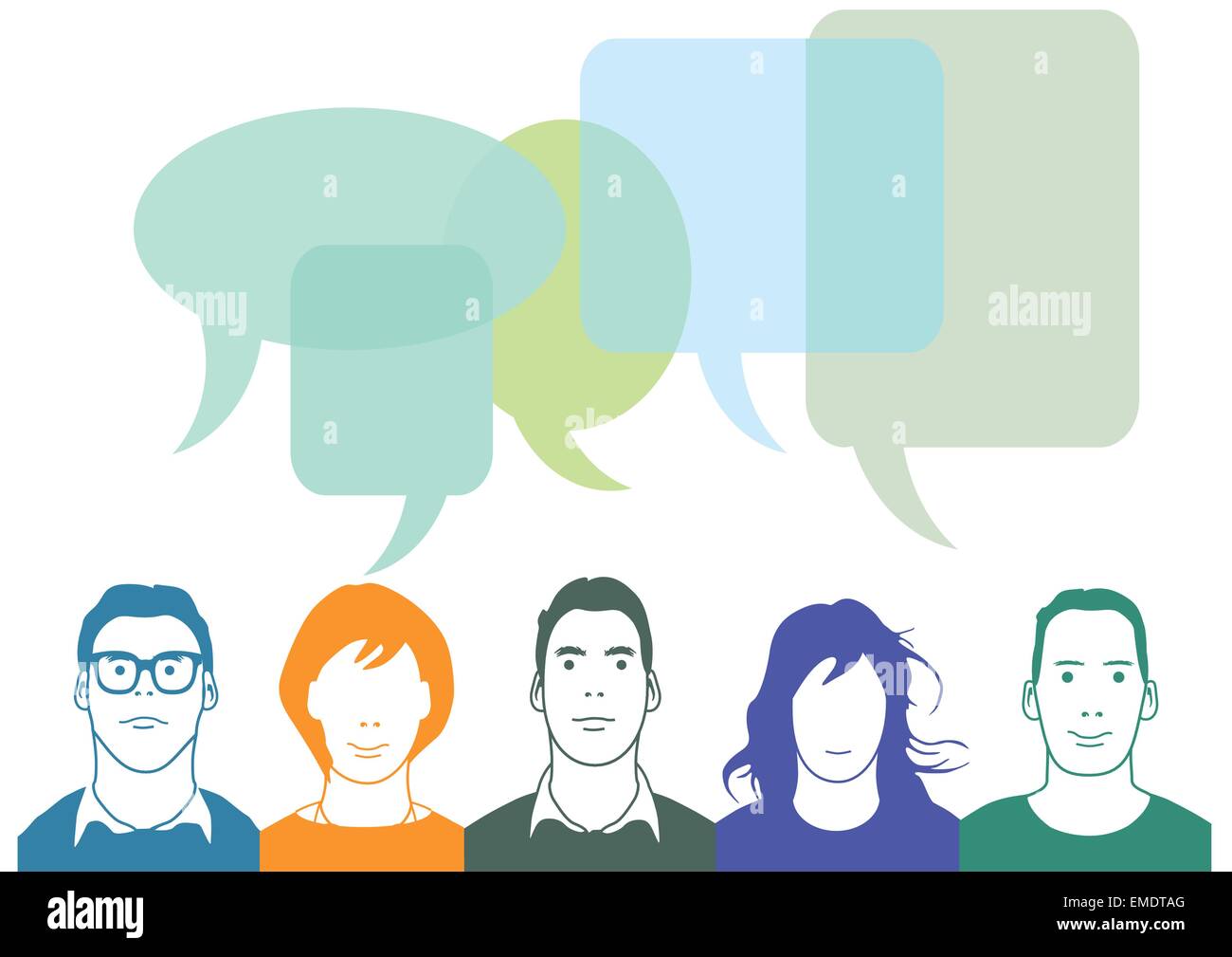 People in the chat. communication concept Stock Vector