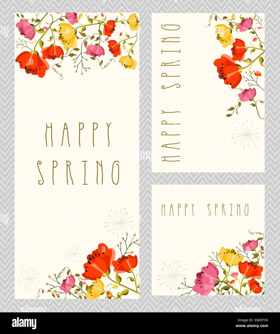 Happy Spring Invitations Spring invitation card set Stock Vector Image & Art - Alamy