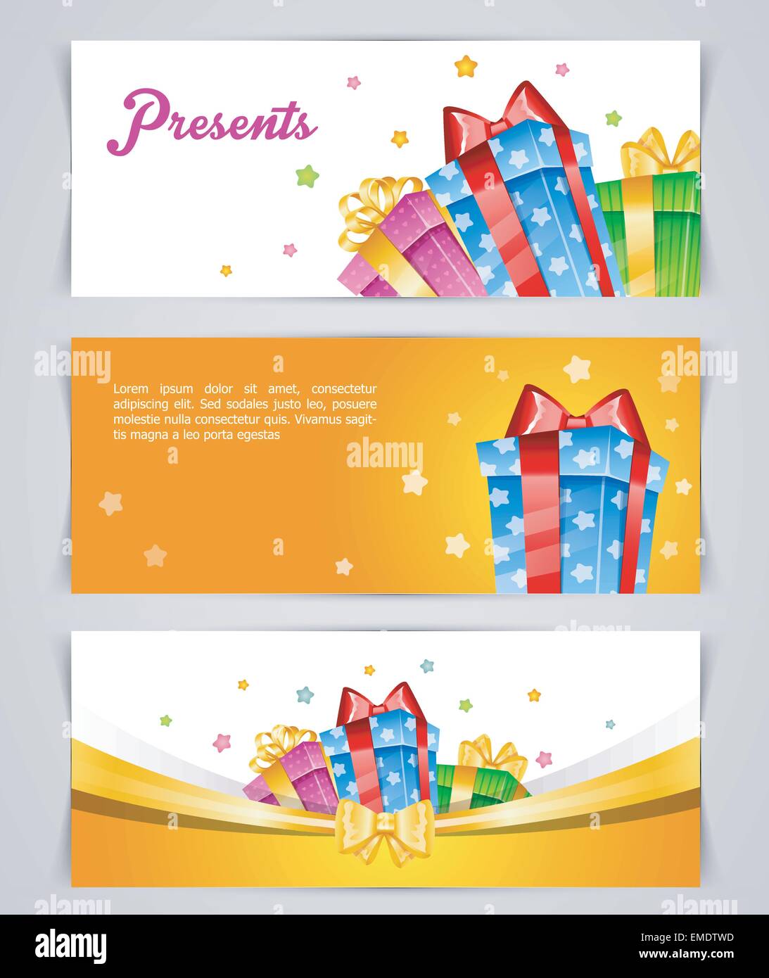 Set of colorful gift boxes with bows Stock Vector Image & Art - Alamy