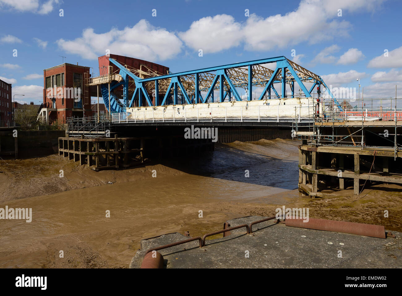 Drypool Bridge over the River Hull in Kingston upon Hull city centre UK Stock Photo