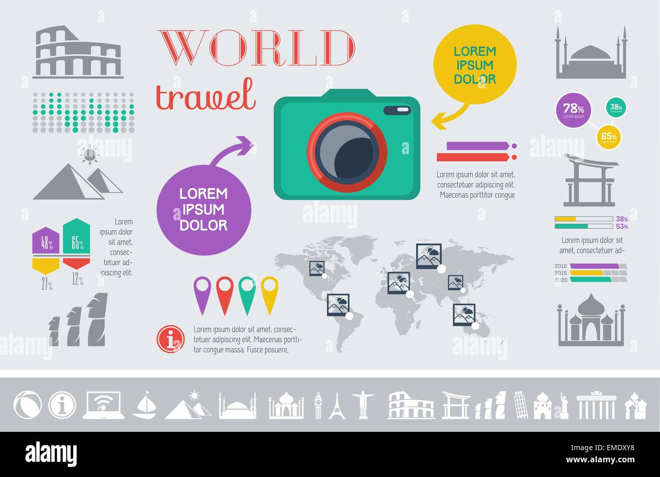Travel Infographic Template. Stock Vector