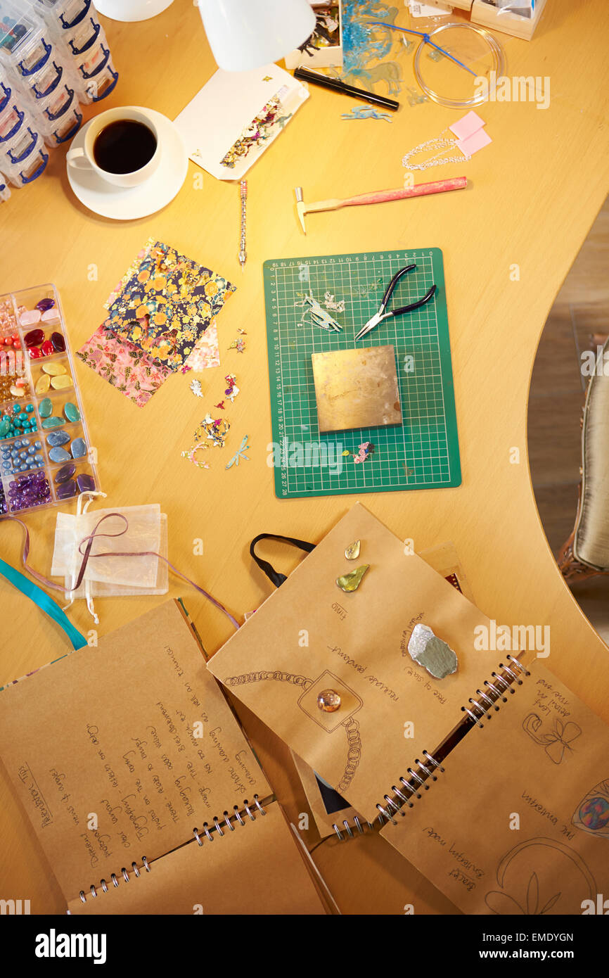 Overhead View Of Jewelers Work Bench Stock Photo 81441605 Alamy