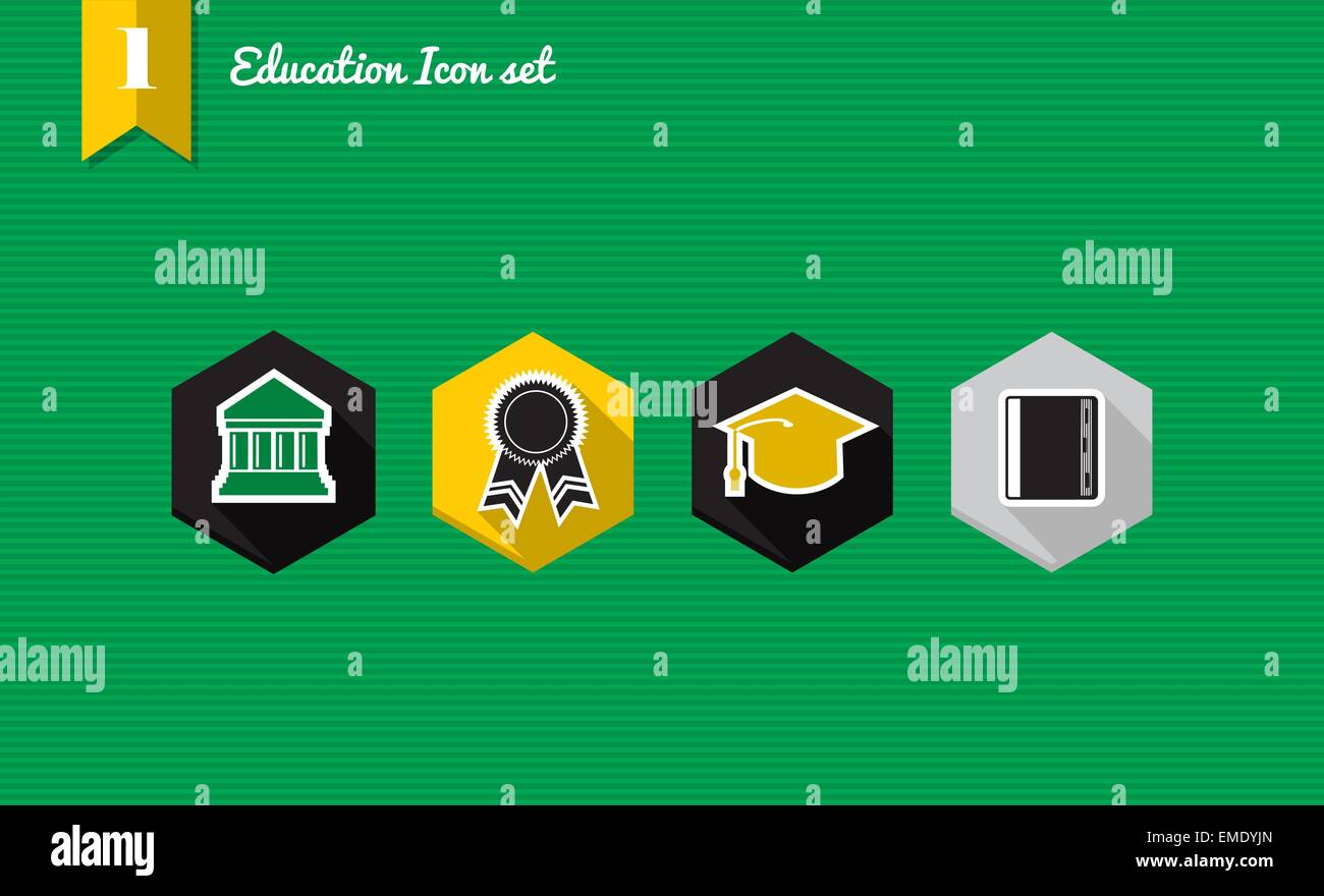 Education flat icons set collection Stock Vector Image & Art - Alamy