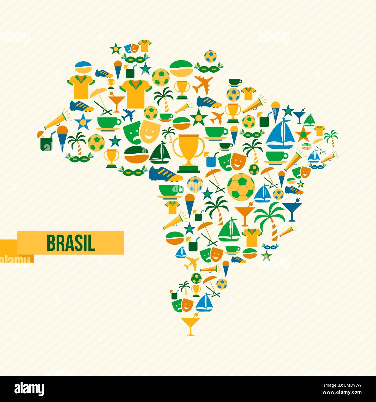 Brazil map of soccer Stock Vector Image & Art - Alamy