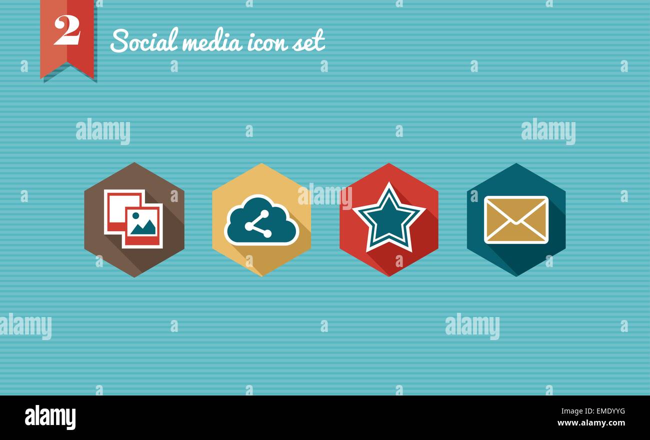 Social media flat icons set collection Stock Vector Image & Art - Alamy