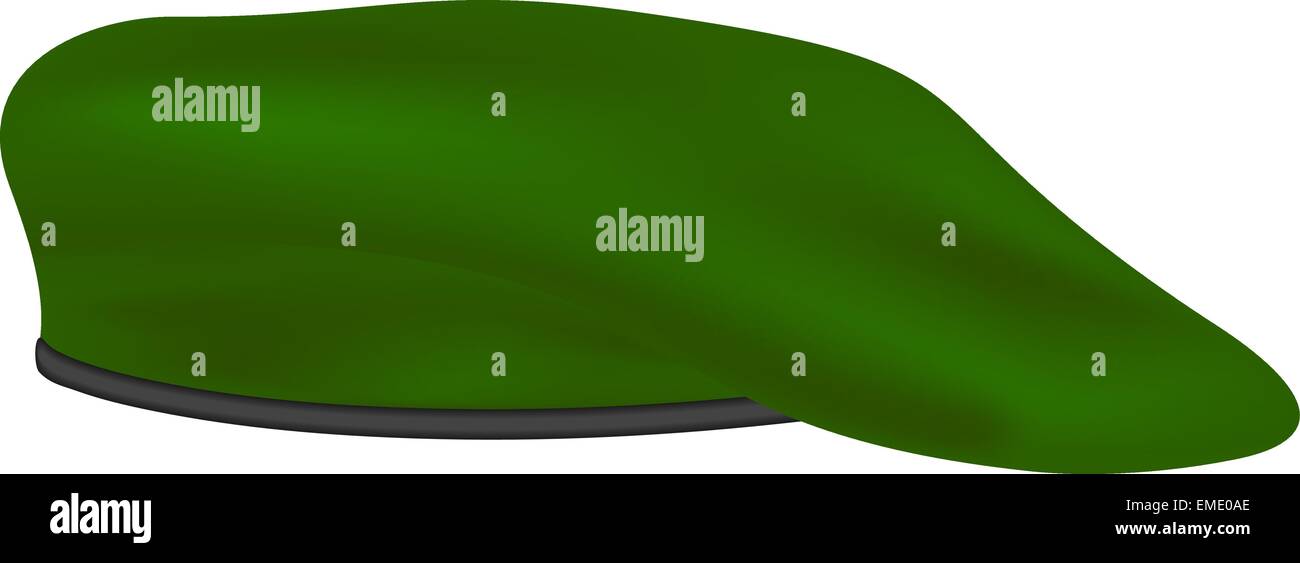 Military beret in green design Stock Vector