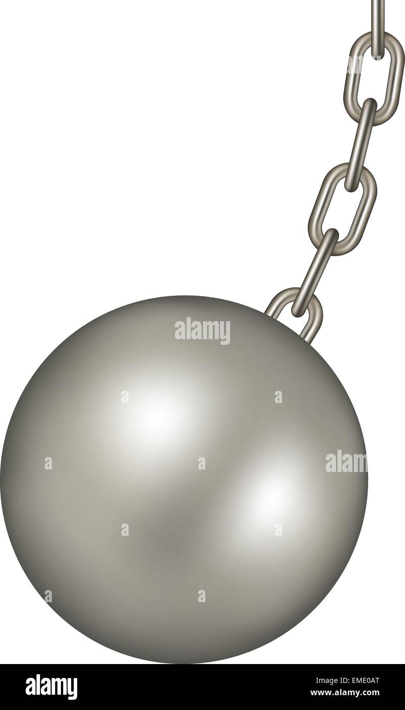 Wrecking ball in dark silver design Stock Vector