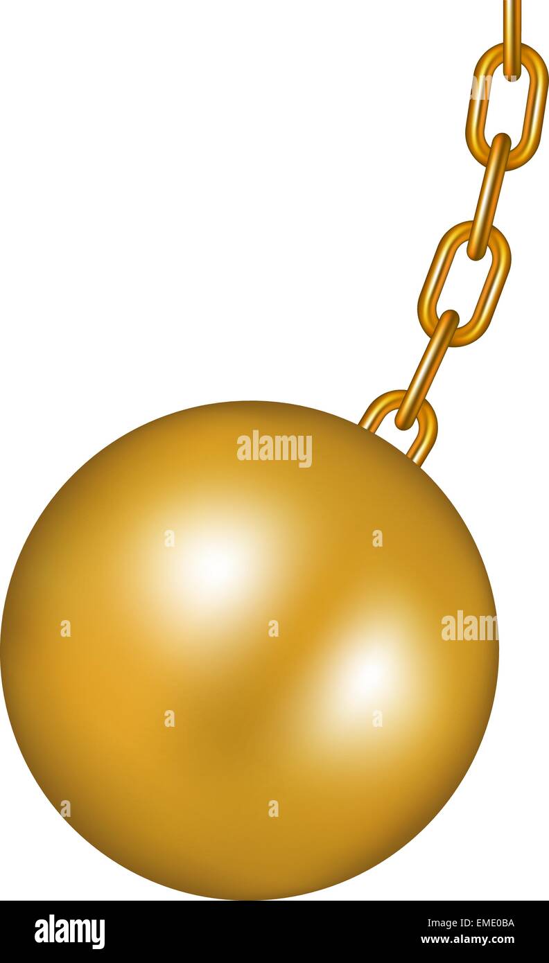 Wrecking ball in gold design Stock Vector