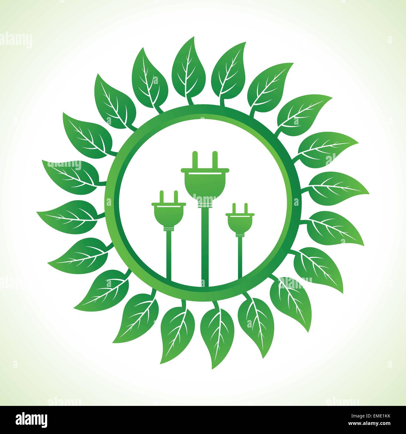 Eco plug inside the leaf background stock vector Stock Vector Image ...