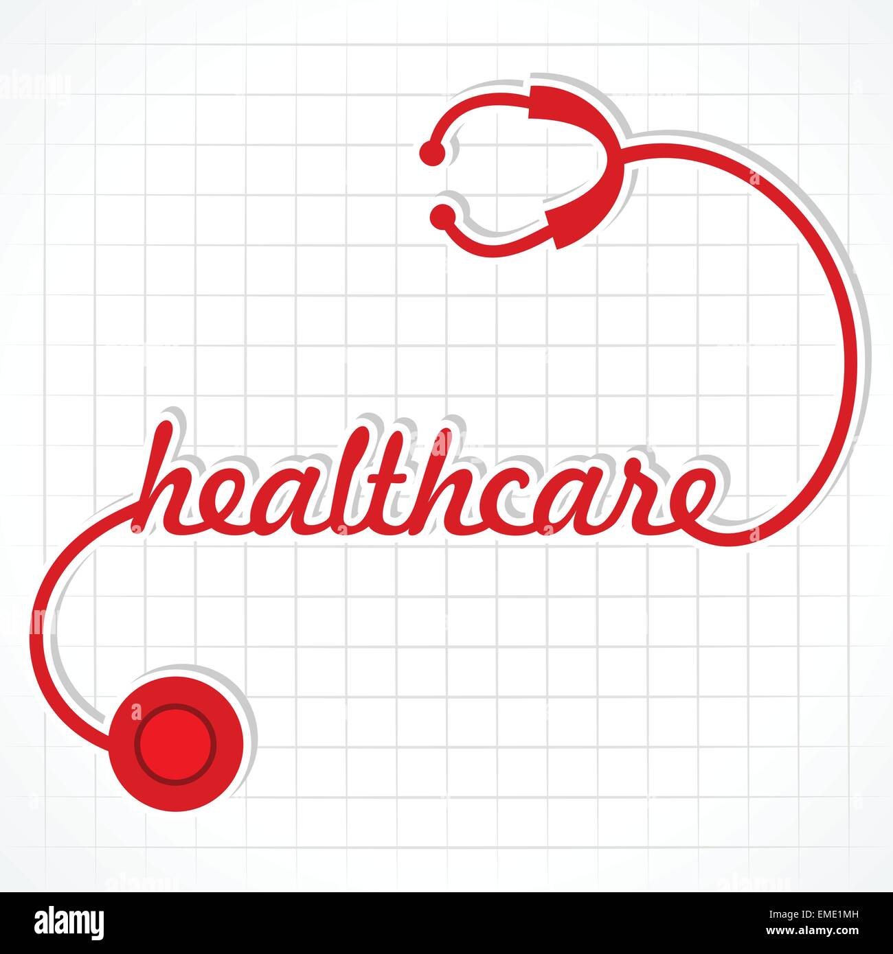 Stethoscope make healthcare word stock vector Stock Vector Image & Art