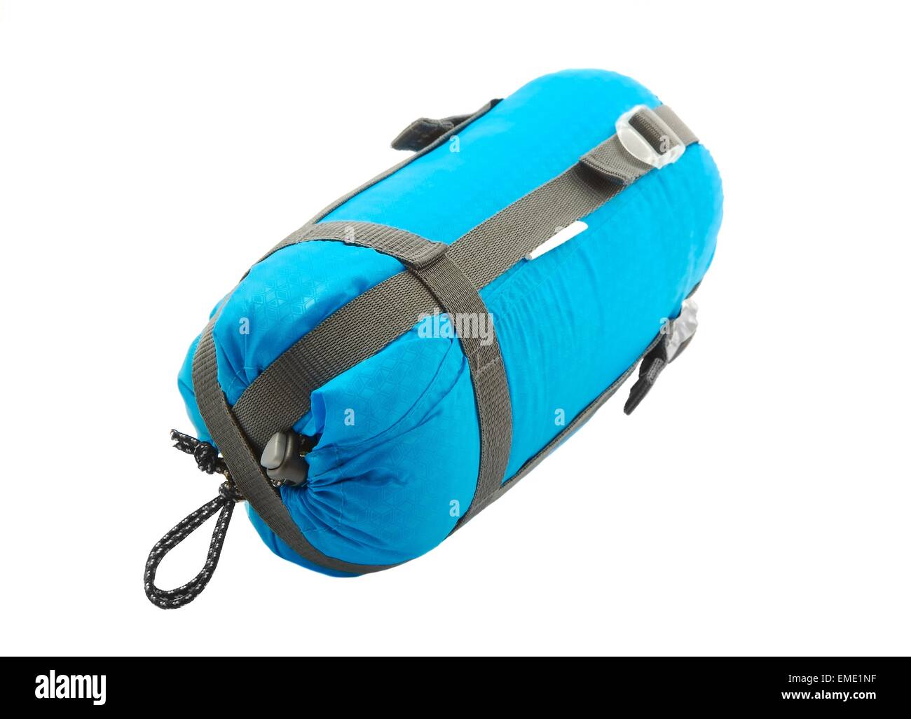 Sleeping bag packed Stock Photo Alamy