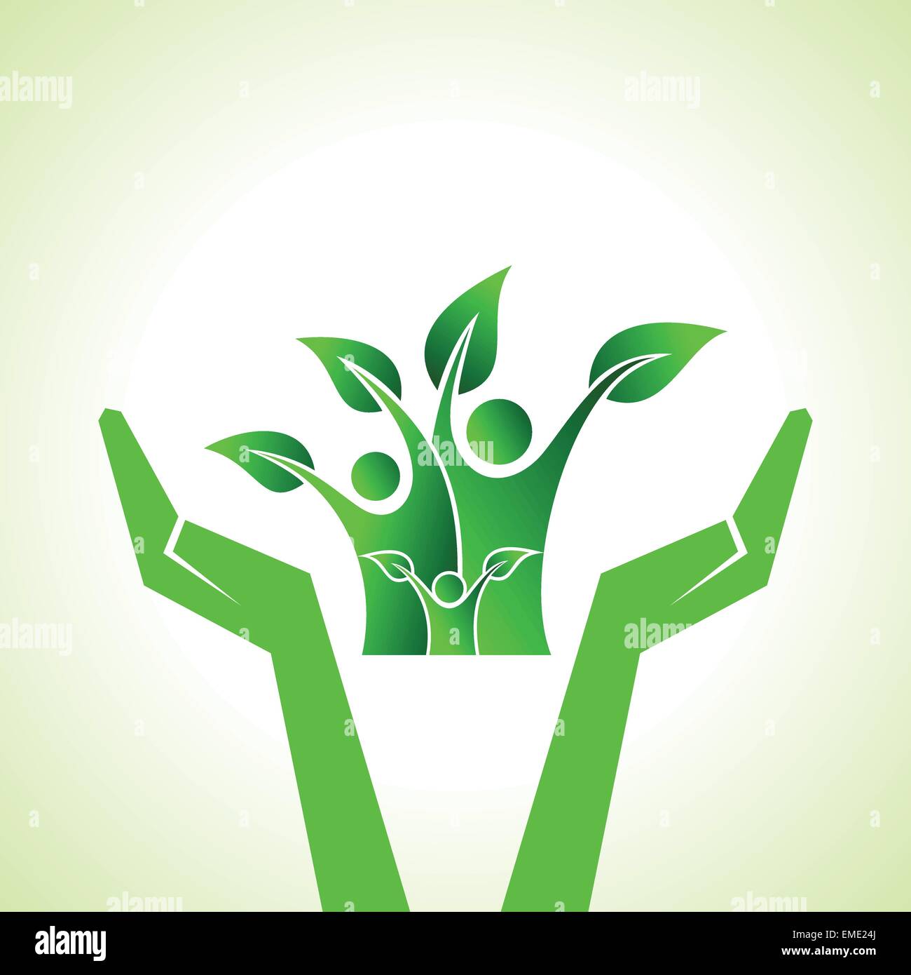 Illustration of save eco family concept Stock Vector