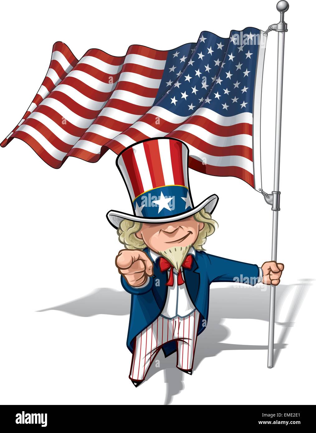 Uncle Sam I Want You - American Flag Stock Vector