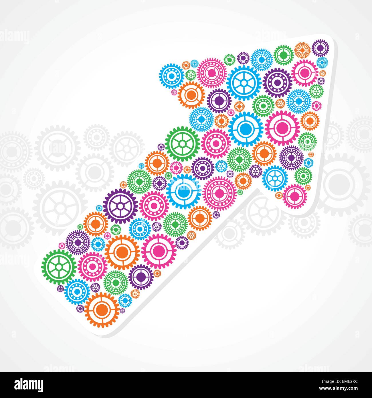 Group of gears make a business arrow stock vector Stock Vector Image ...