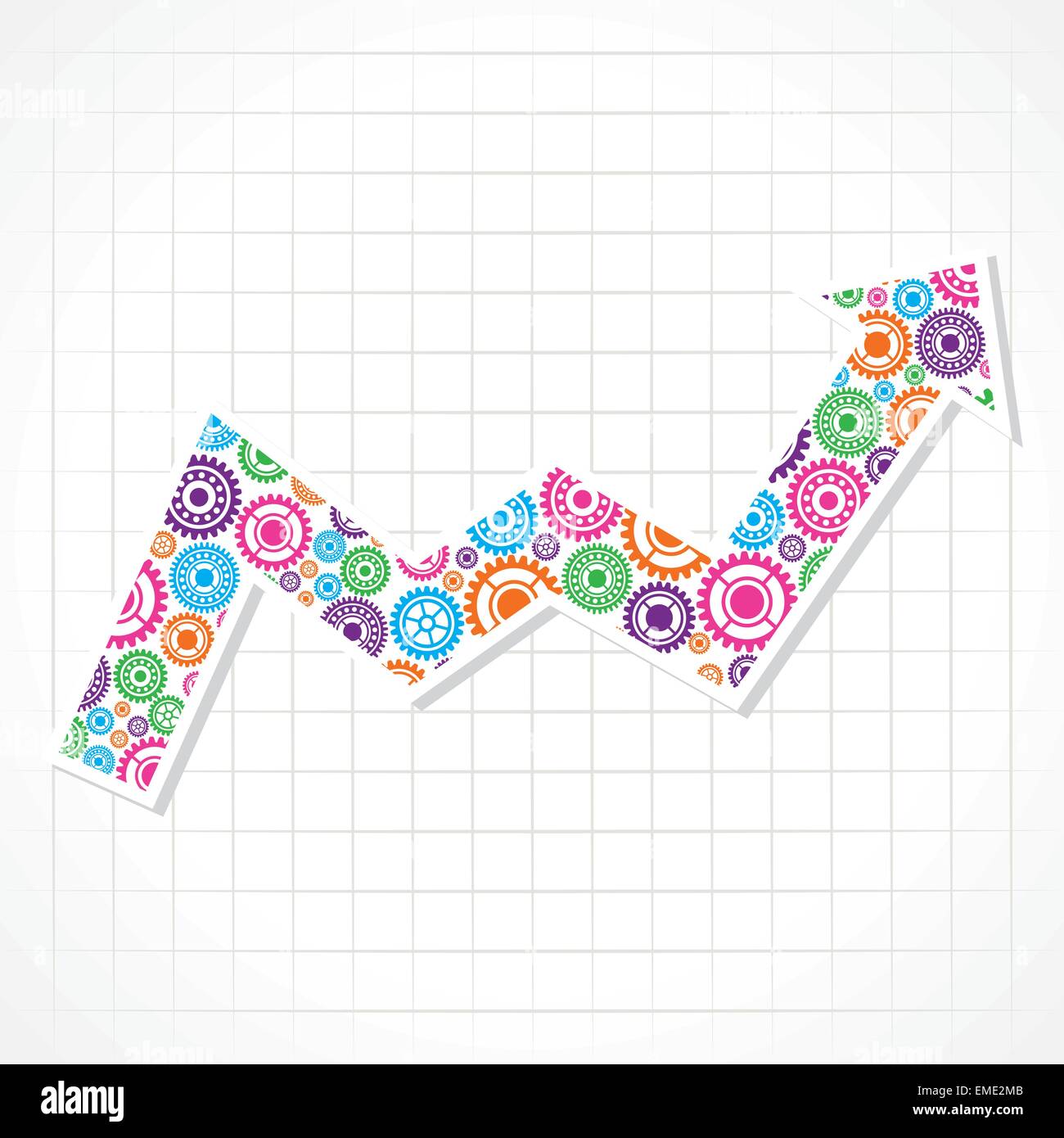 Group of gears make a business arrow stock vector Stock Vector Image ...