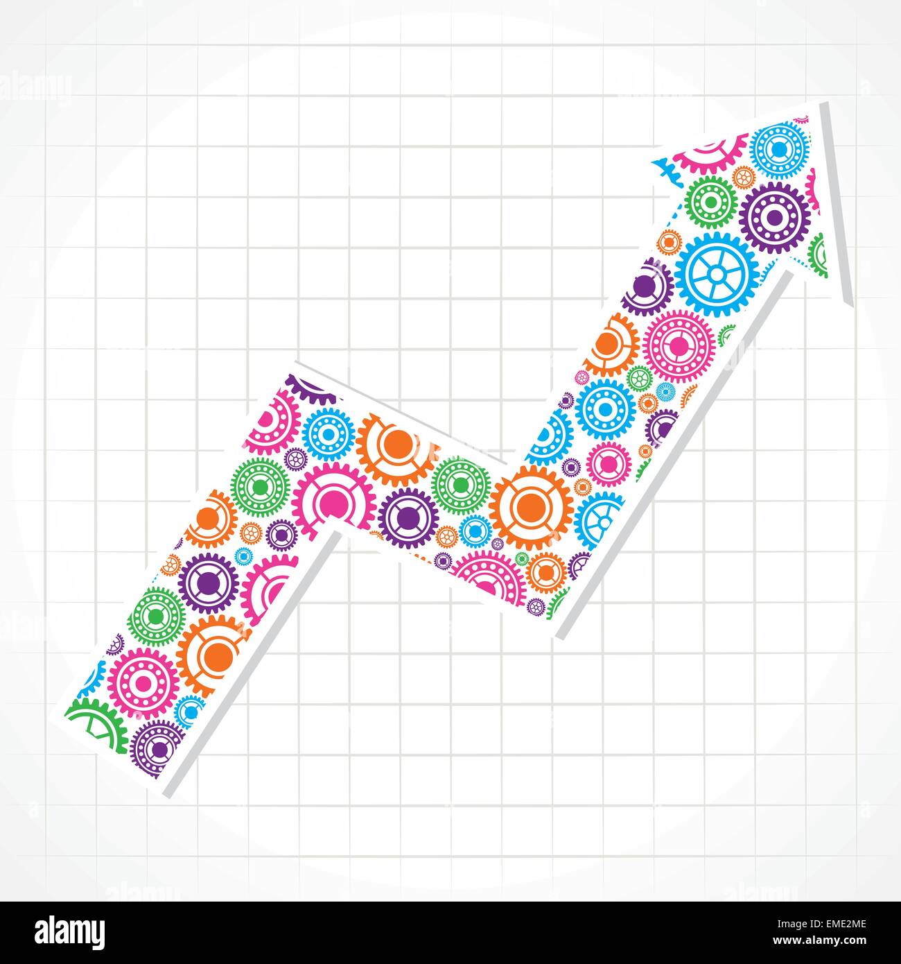 Group of gears make a business arrow stock vector Stock Vector Image ...