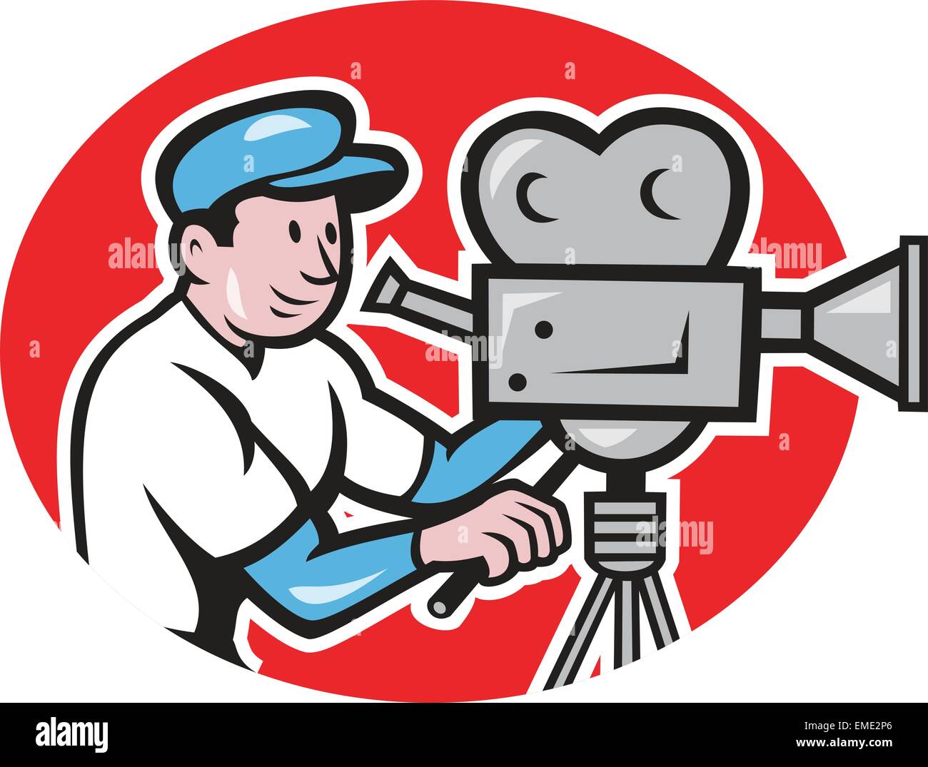 Cameraman Vintage Film Movie Camera Cartoon Stock Vector Image & Art