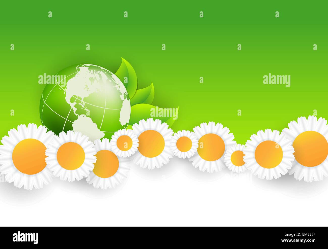 floral environmental vector frame with globe Stock Vector Image & Art ...