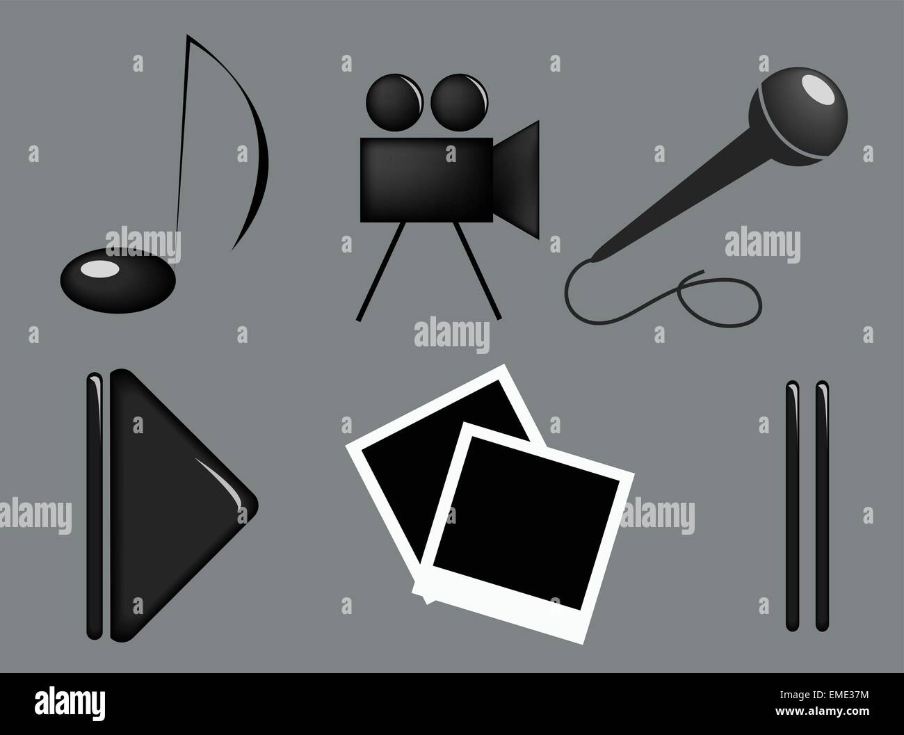 Vector media icons set Stock Vector Image & Art - Alamy
