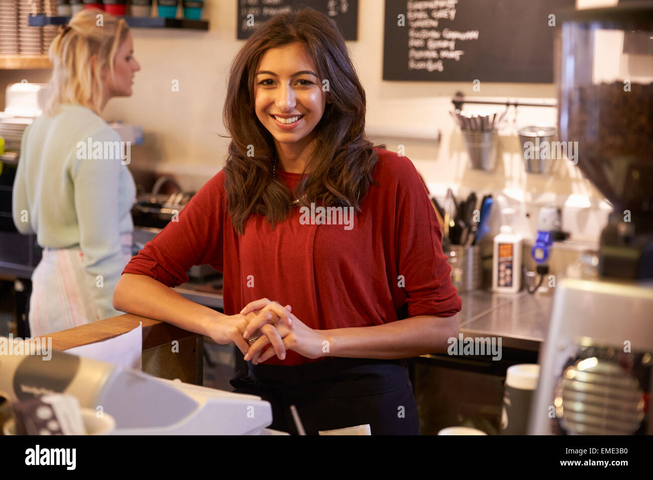Portrait Of Two Women Running Coffee Shop Together Stock Photo - Alamy
