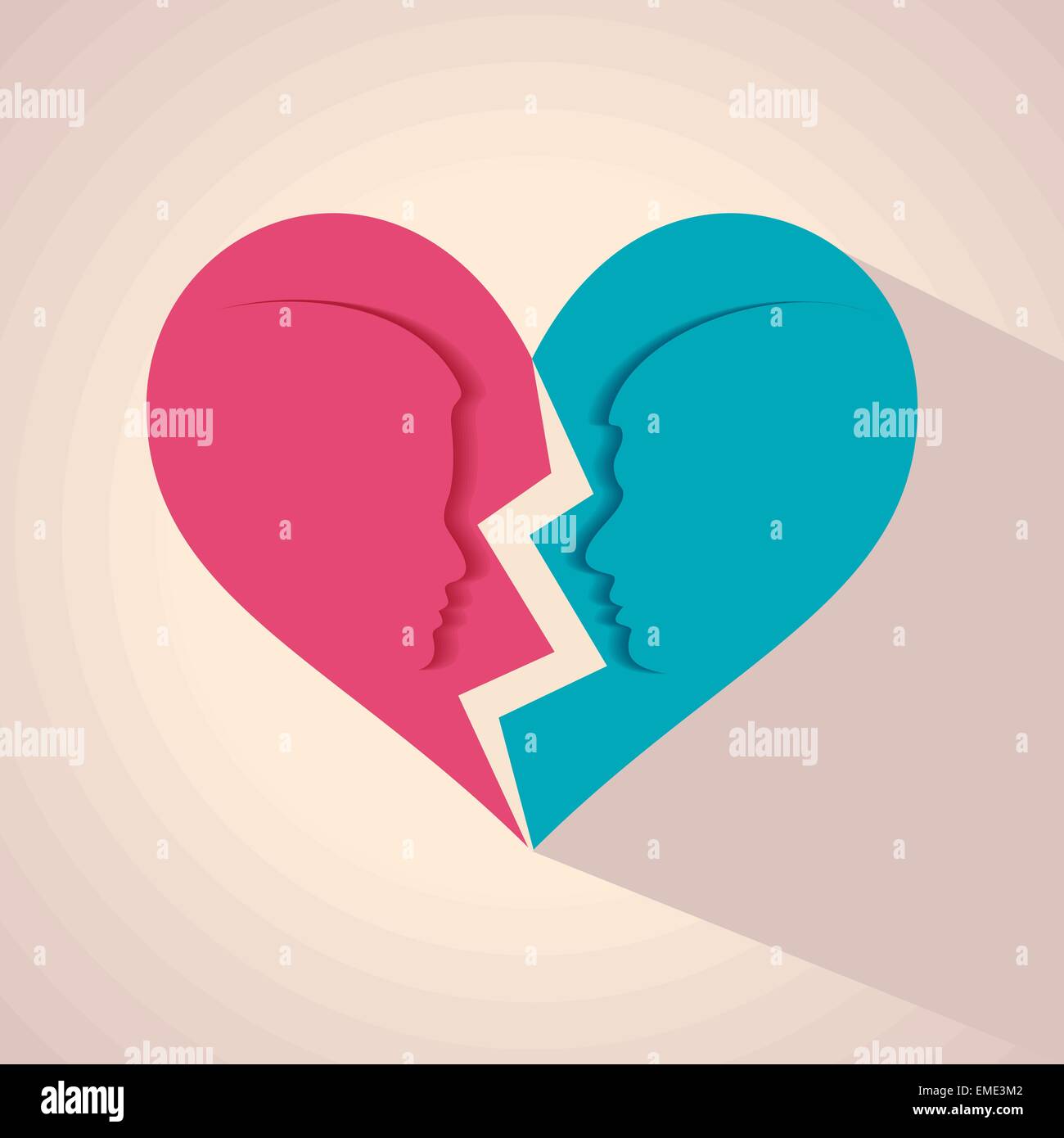 Human head heart symbol Stock Vector Images - Alamy