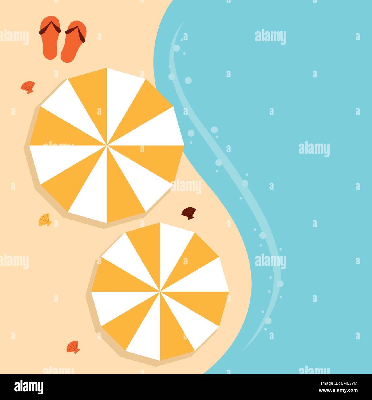 Beach summer background with umbrella Stock Vector Image & Art - Alamy