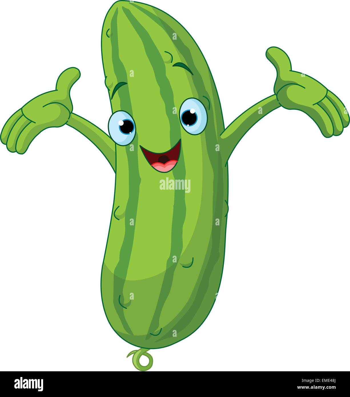 Cucumber Presenting Something Stock Vector