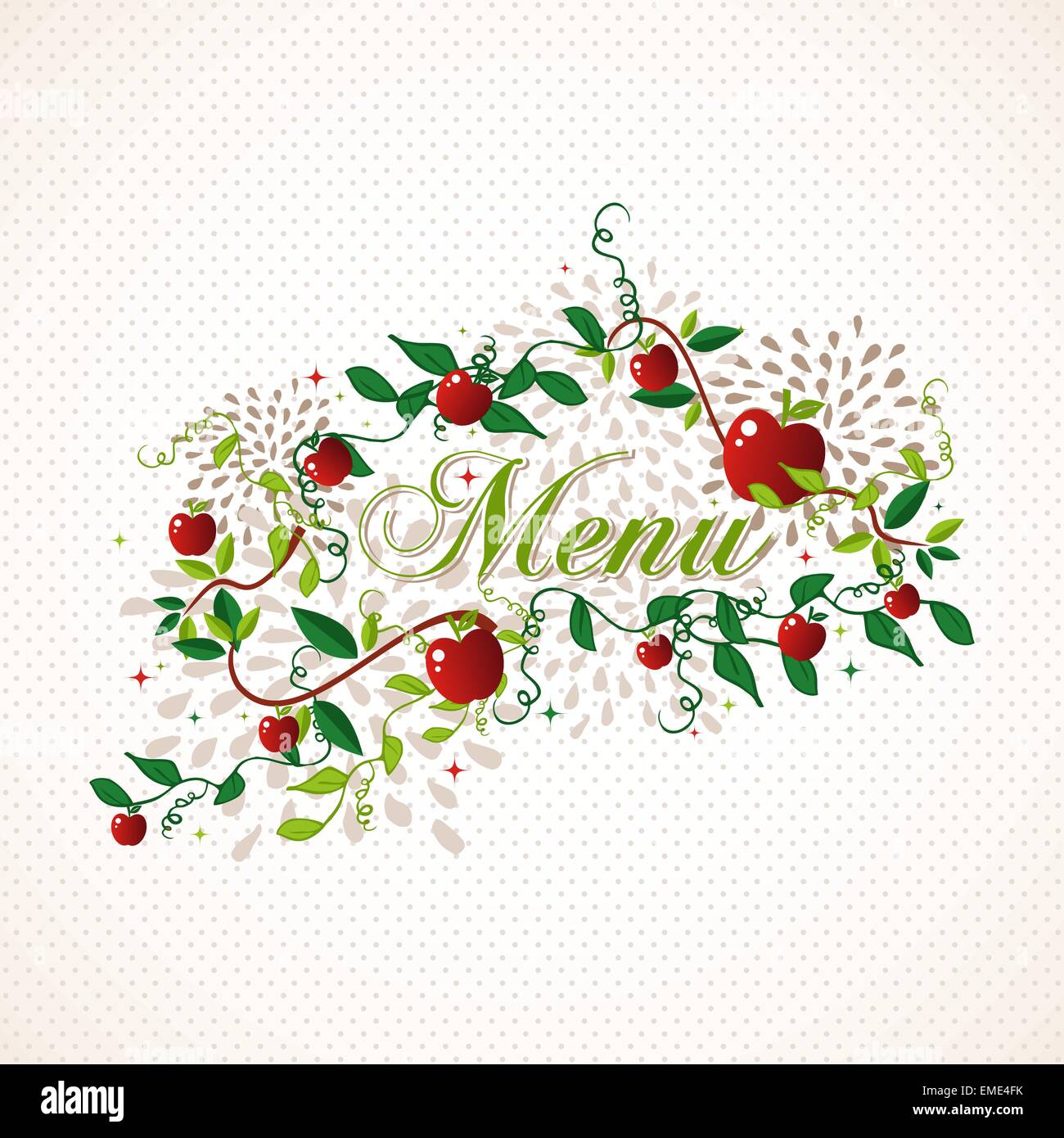 Red apples restaurant menu design Stock Vector Image & Art - Alamy
