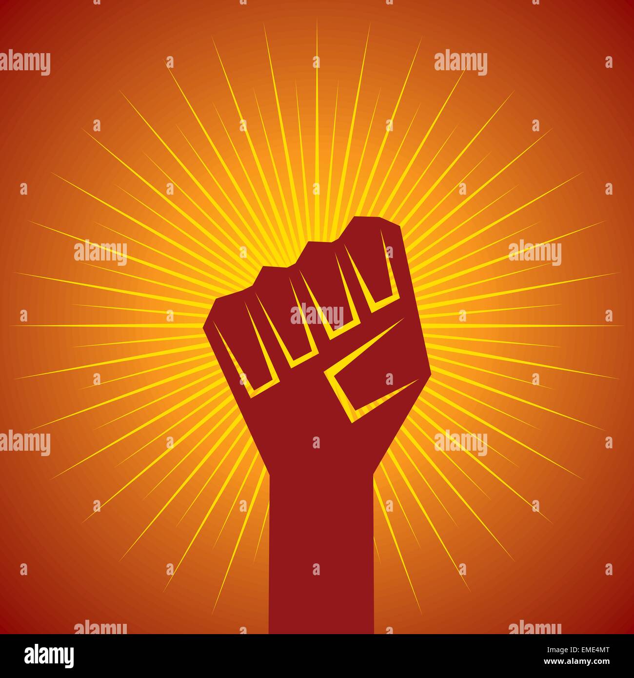 clenched fist held in protest concept vector illustration Stock Vector ...