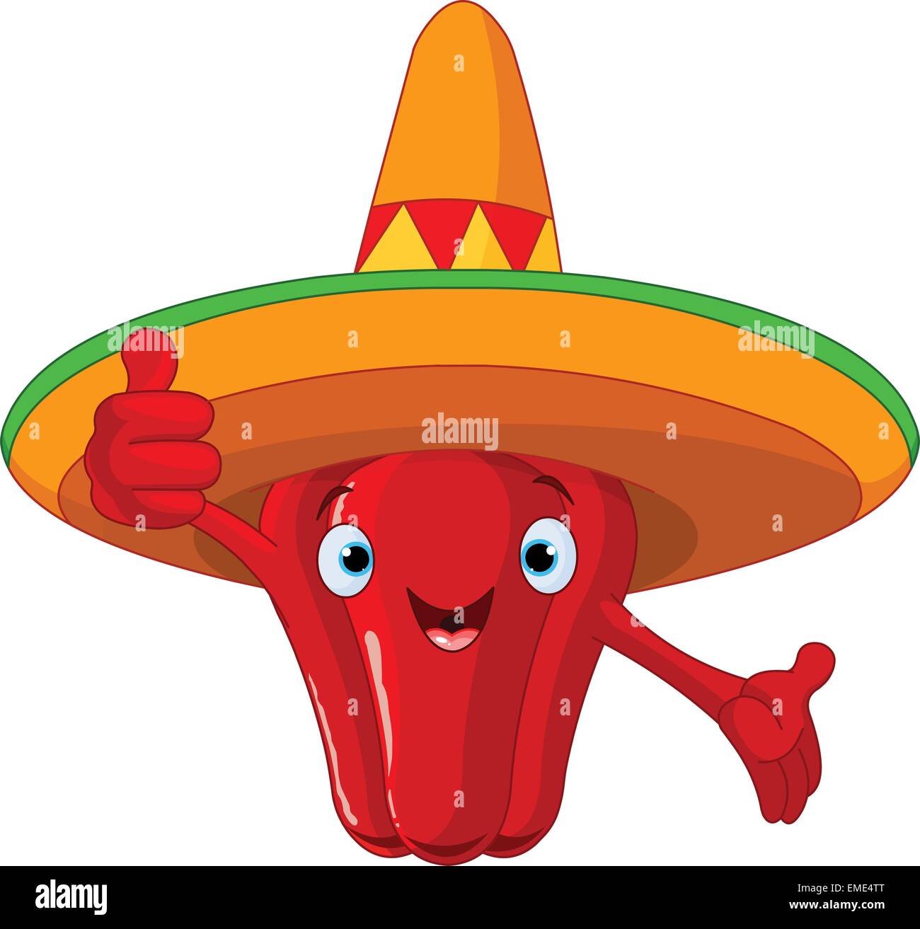 Red Hot Chili Pepper Character Stock Vector