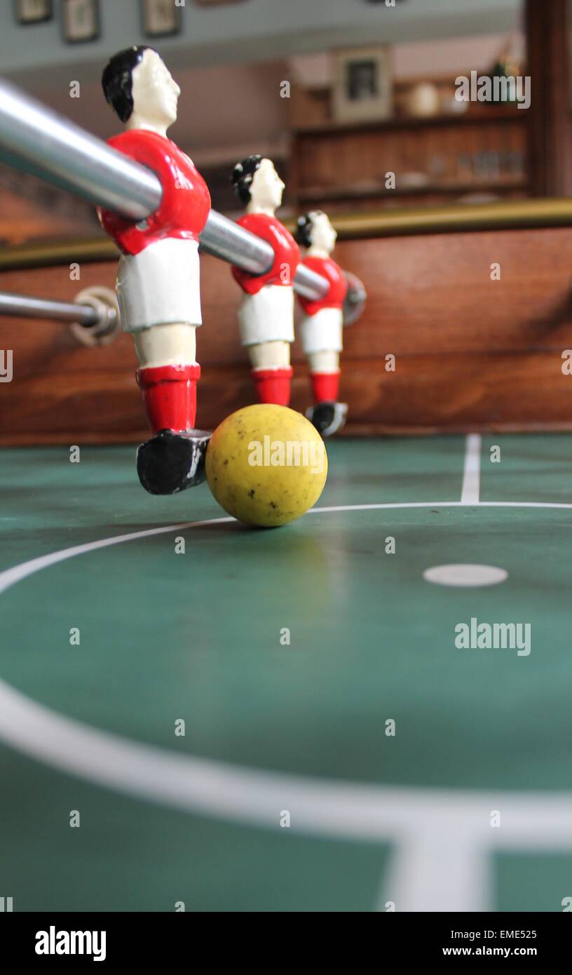 Table top Foosball football in team colors soccer Stock Photo Alamy