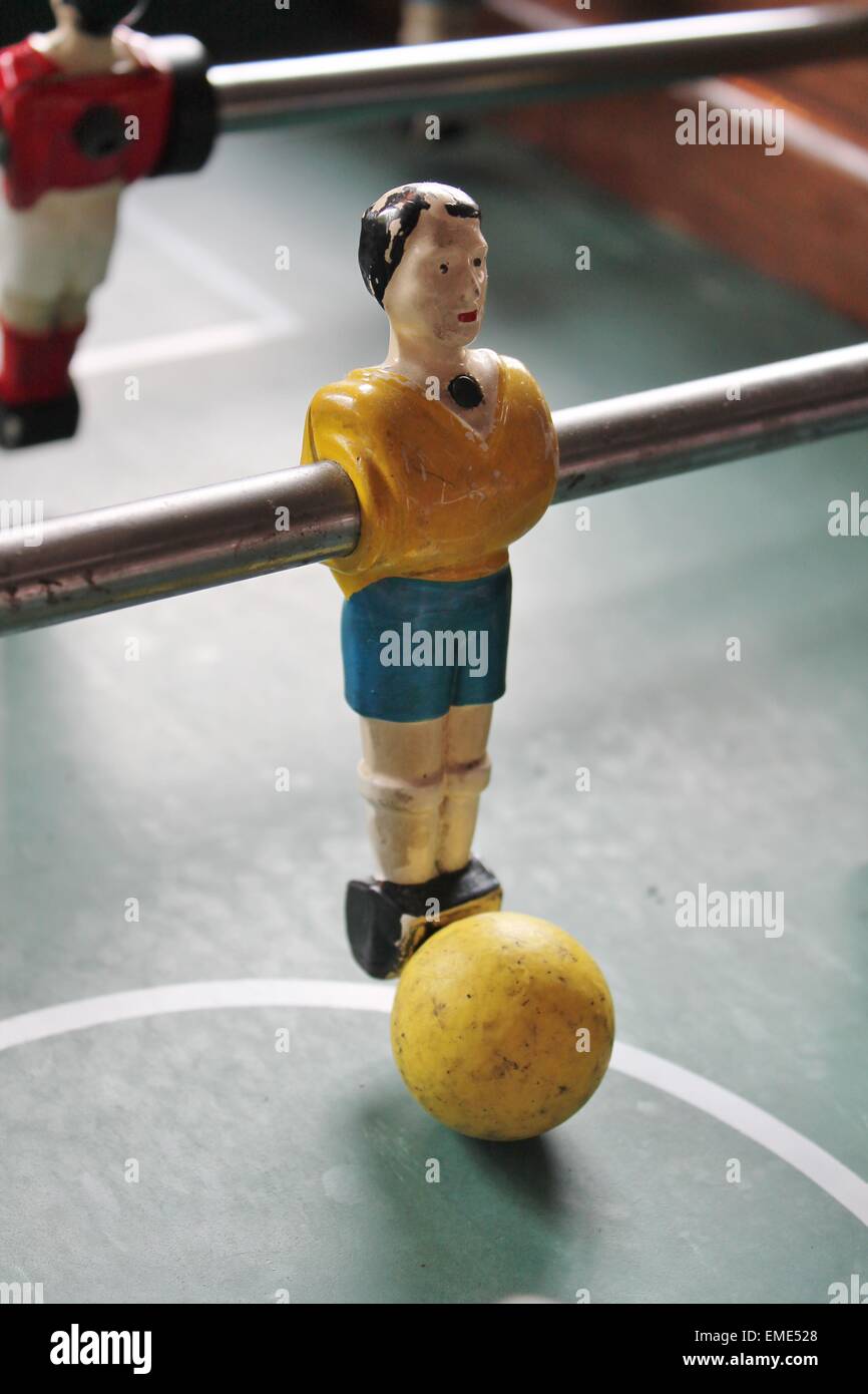 Table top Foosball football in team colors soccer Stock Photo Alamy