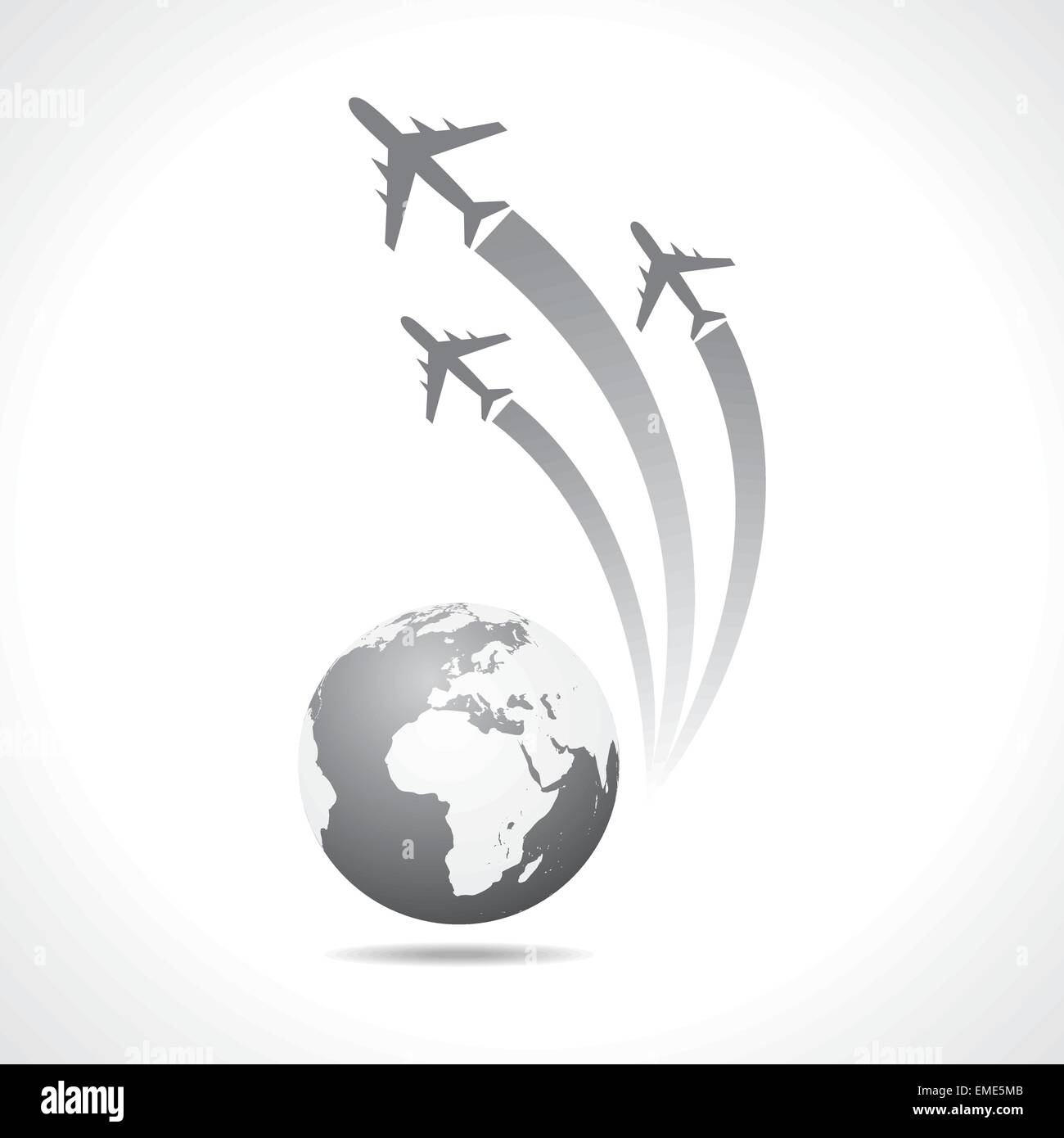 Plane flying around globe hi-res stock photography and images - Alamy