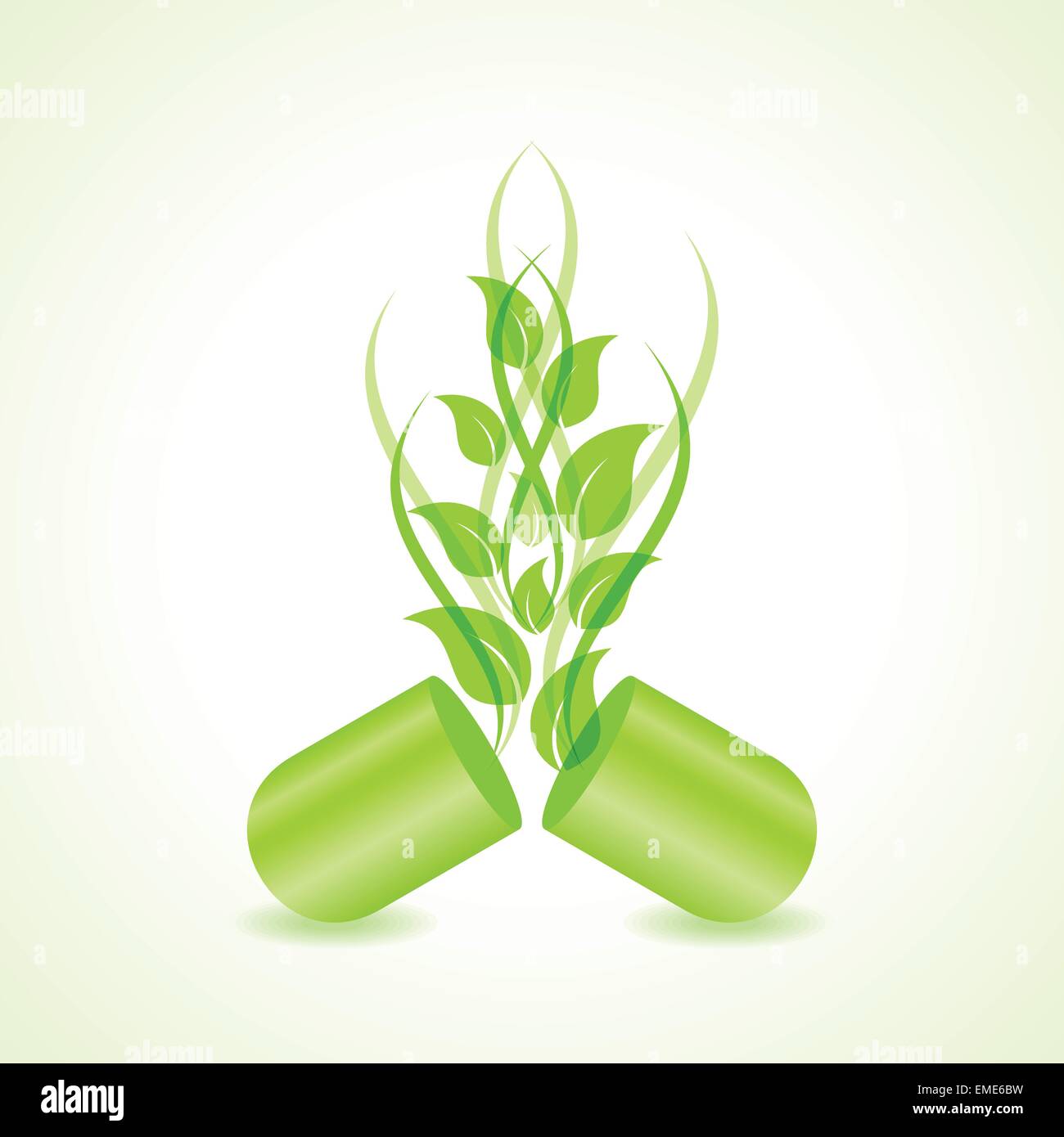 herbal or eco friendly capsule concept vector Stock Vector