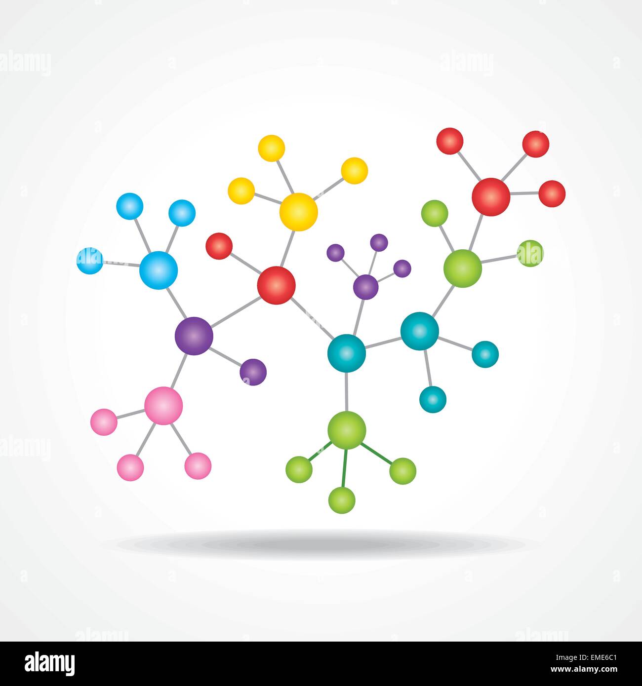 3d chemical colored atomic structure molecule model vector illustration Stock Vector
