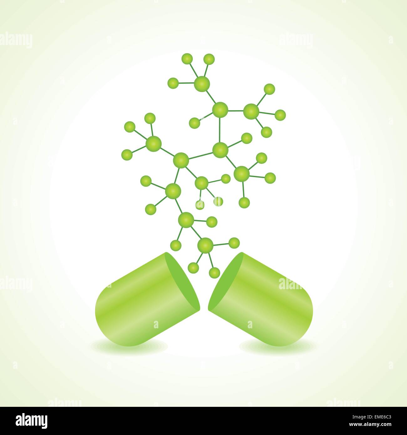 3d eco chemical atomic structure molecule model with capsule vector illustration Stock Vector