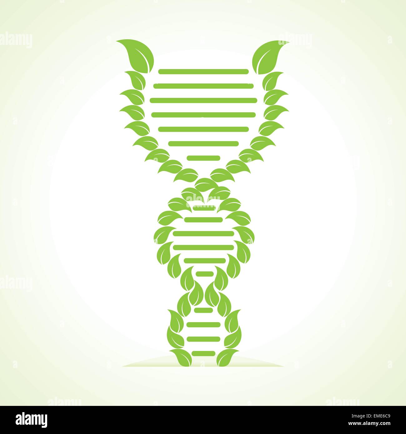 Ecology concept- leafs make a DNA strand Stock Vector
