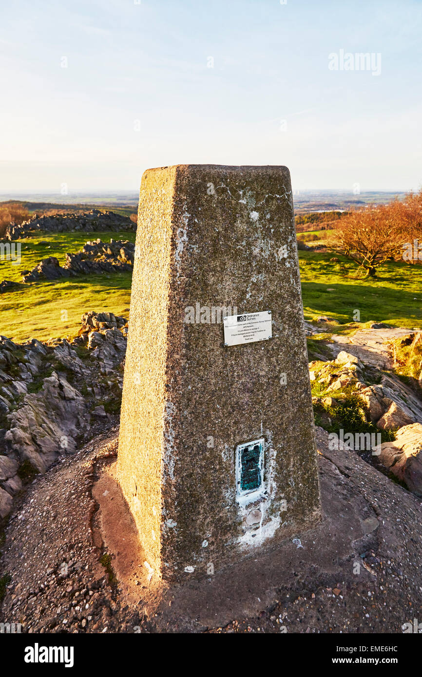 Summit marker on top of Beacon Hill, Leicestershire Stock Photo