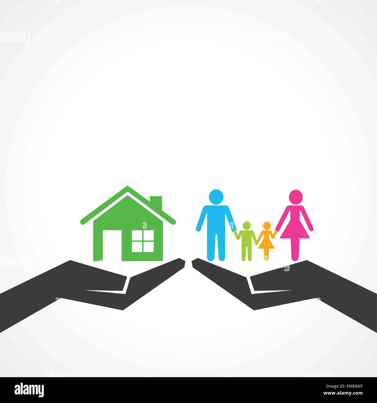 Comparison of home with family Stock Vector